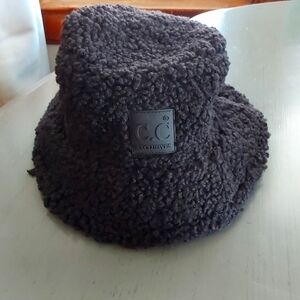 CC Bucket Hat Black Furry Adjustable New NEVER Worn